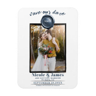 Staubblaue Wachssiegel-Foto-Hochzeit - "Save the D Magnet