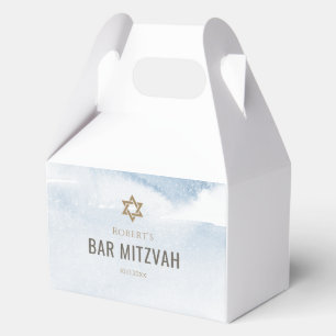 Staubblaue Wasserfarbe Bar Mizwa Geschenkschachtel