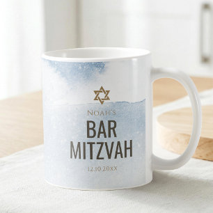 Staubblaue Wasserfarbe Bar Mizwa Kaffeetasse