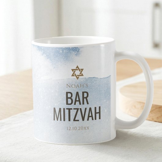Staubblaue Wasserfarbe Bar Mizwa Kaffeetasse