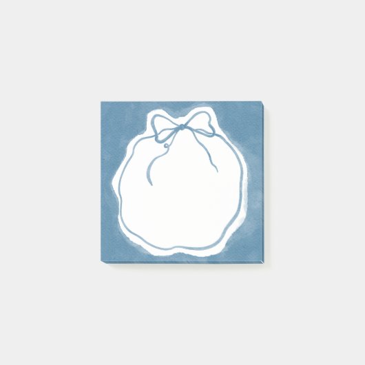 Staubblaue Wasserfarbe-Bogen-Kranz Post-it® Notizz Post-it Klebezettel (Vorderseite)