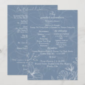 Staubblaue weiße Lilien-Blumen-Hochzeitsprogramm-K Programm (Vorne/Hinten)
