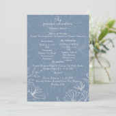 Staubblaue weiße Lilien-Blumen-Hochzeitsprogramm-K Programm (Stehend Vorderseite)