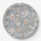 Staubblaue Wildblumen-Baby-Party Pappteller (Vorderseite)