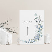 Staubblaue Wildblumen-Blumen-Hochzeitstisch-Nummer