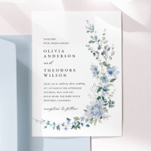Staubblaue Wildblumen-Hochzeit