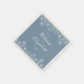 Staubblaue Wildblumen-Hochzeit Serviette (Ecke)