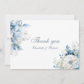Staubblaue Wildblumen-Hochzeits-Dankeskarten Dankeskarte (Vorderseite)
