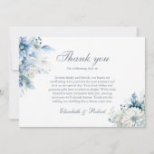 Staubblaue Wildblumen-Hochzeits-Dankeskarten Dankeskarte (Rückseite)