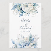 Staubblaue Wildblumen-Hochzeitsprogrammkarte Programm (Vorderseite)