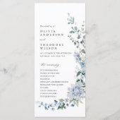 Staubblaue Wildblumen-Hochzeitszeremonie Programm (Vorderseite)