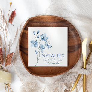 Staubblaue Wildblumen-Schmetterling-Junggesellinne Serviette