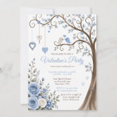 Staubblauene Valentinsfeier Einladung (Vorderseite)