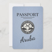 Staubblauer Aruba-Reisepass Save The Date (Vorderseite)