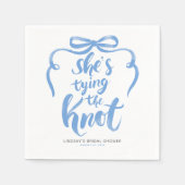 Staubblauer Bogen - She's Tying the Knot Junggesel Serviette (Vorderseite)