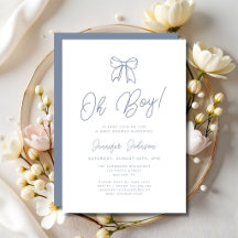 Staubblauer Charme mit Schleife Jungen-Baby-Party