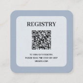 Staubblauer Hochzeitsgeschenkliste QR-Code Begleitkarte (Vorderseite)