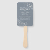 Staubblauer Hochzeitsprogramm-Handfächer Fächer (Vorderseite)