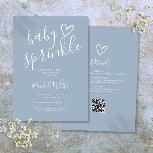 Staubblauer Jungen-All-in-One-Baby-Sprinkle-Shower Einladung
