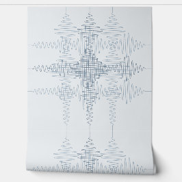 Staubblauer Klangwellen-Minimalstil Tapete