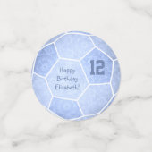 Staubblauer Mädchenfußball Geburtstagsparty Konfetti (Klein Vorderseite)