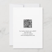 Staubblauer QR-Code Klassische Hochzeitsdetails Mitteilungskarte (Rückseite)