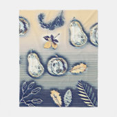 staubblauer Rustikaler Pumpkin und Herbstleaf Fleecedecke (Vorderseite)