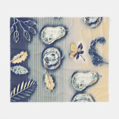 staubblauer Rustikaler Pumpkin und Herbstleaf Fleecedecke (Vorderseite (Horizontal))