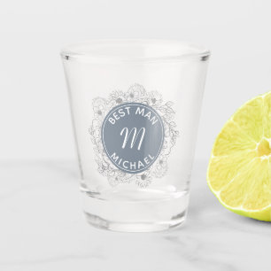 Staubblauer Trauzeuge Hochzeits Schnapsglas