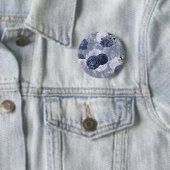 Staubblauer und silberner floraler Hochzeits-Schli Button (Beispiel)