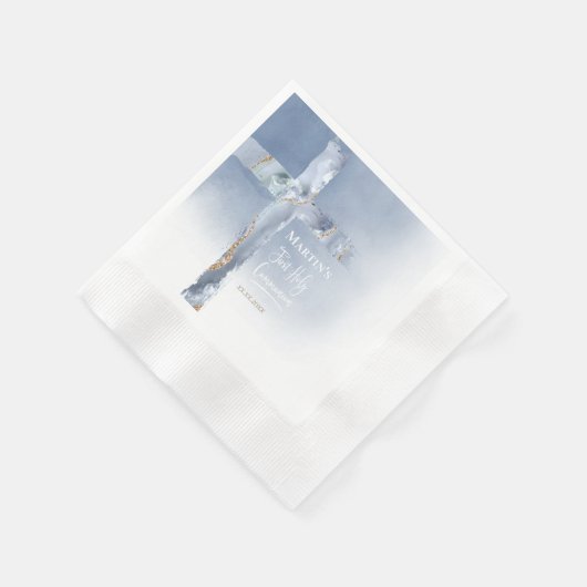 staubblaues Age durch Erste Kommune Serviette (Ecke)