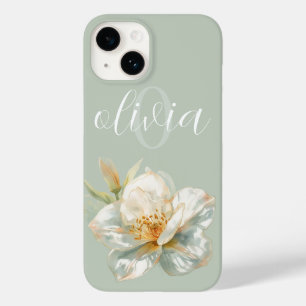 Staubblaues Aquarell-Blumenmuster Case-Mate iPhone 14 Hülle