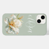 Staubblaues Aquarell-Blumenmuster Case-Mate iPhone Hülle (Rückseite (Horizontal))