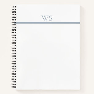Staubblaues Bar-Monogramm personalisiertes Notizbu Notizblock