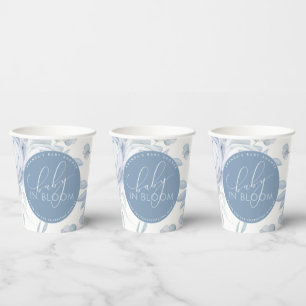Staubblaues Blumen-Baby-in-Blüte-Babyshower Pappbecher