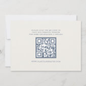 Staubblaues Blumen-QR-Code-Hochzeit Save The Date (Rückseite)
