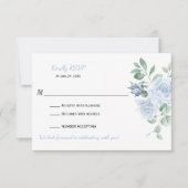 Staubblaues Blumen-RSVP | RSVP Karte (Vorderseite)