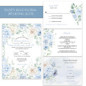 Staubblaues Blumen-RSVP | RSVP Karte
