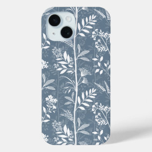 Staubblaues Blumen-Silhouette-Garten Case-Mate iPhone Hülle