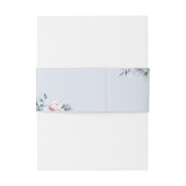 Staubblaues Blumen-Watercolor-Hochzeit Einladungsbanderole (Rückseitenbeispiel)