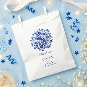 Staubblaues Blumenhochzeits-Dankeschön Geschenktütchen