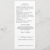 Staubblaues Blumenhochzeitsprogramm Menükarte (Rückseite)