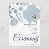 Staubblaues Blumenhochzeitsprogramm Programm (Vorderseite)