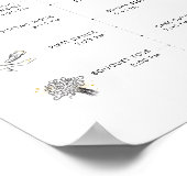 Staubblaues Blumenmodernes Hochzeitsprogramm Poster (Ecke)