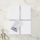 Staubblaues Blumenmuster Geschenkanhänger (Mit Garn)