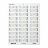 Staubblaues botanisches Adressetikett (Vorne)