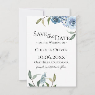 Staubblaues Botanisches Save The Date Ankündigung
