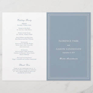 Staubblaues Budget Katholisches Hochzeitsprogramm