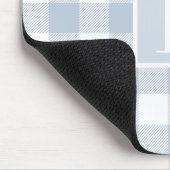 Staubblaues Büffel-Karo-Monogramm Mousepad (Ecke)