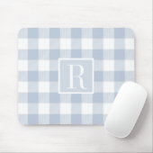 Staubblaues Büffel-Karo-Monogramm Mousepad (Mit Mouse)